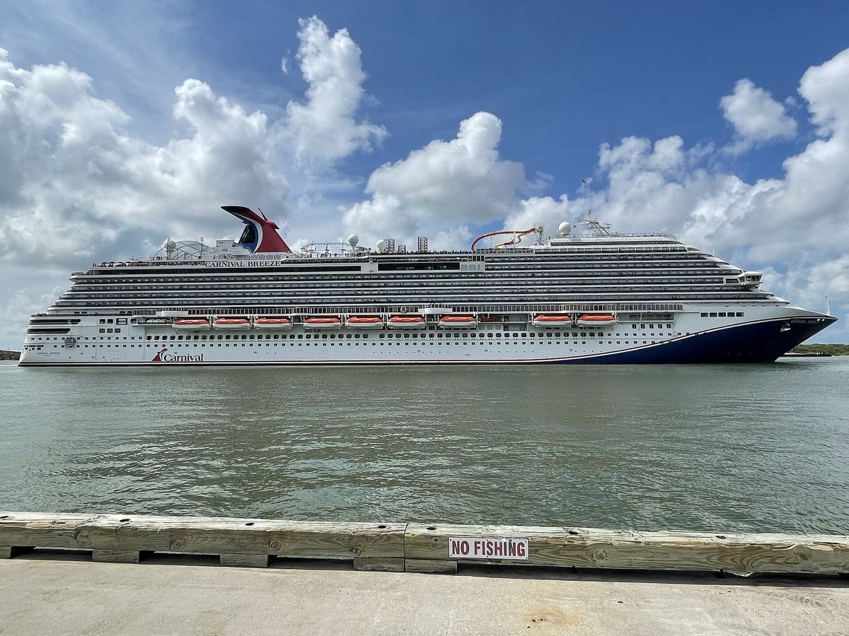 Cruise ship docked at the Port of Galveston